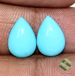 11x8 mm Natural Sleeping Beauty Turquoise Pear Cabochon Pair 4.69 CTS Loose Gems - Picture 1 of 7