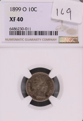 1899-O Barber Silver Dime NGC XF-40 #0-011 - Image 1 of 2