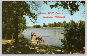 Cotton Mill Lake State Park Kearney Nebraska NE People Swimming Postcard - Picture 1 of 2