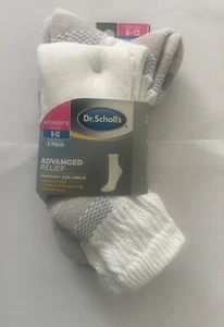 Dr Scholl's Women 3 Pair Advanced Relief Ankle Socks size 8-12 - Picture 1 of 3
