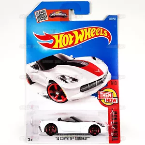 2016 Hot Wheels 14 CORVETTE STINGRAY #107 white- Then and Now- 1:64 Mattel DHR22 - Picture 1 of 2