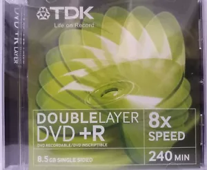 TDK DVD+R Double Layer 8,5GB (8x Geschwindigkeit) 240mins, 1 Disc Dual Layer NEU - Bild 1 von 6