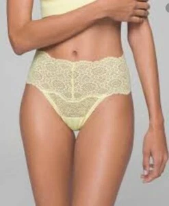 Panty Tanga Soma Abrazable Encaje Geo Retro S M Amarillo Limonada - Imagen 1 de 2