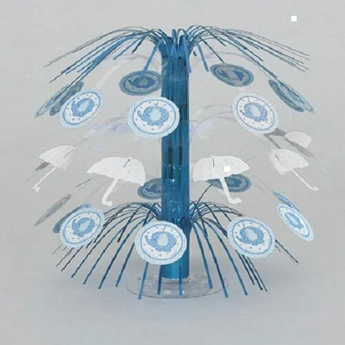 Blue Baby Boy Shower Party Sweet Umbrella Elephant Mini Cascade Centerpiece