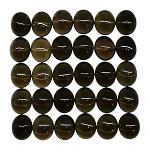 30 Pcs Natural Smoky Quartz 12x10mm Oval Cabochon Loose Wholesale Gemstones Lot - Picture 1 of 9