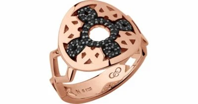 Links of London Timeless Ring - Sterling Silver w/ Gold Plating Black Sapphires - Image 1 of 4