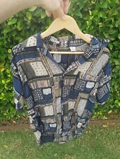 Retro Party Button Up Shirt Mens Size M +FREEPOSTAGE 