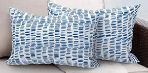 4 Stück Outdoor/Indoor Wasserabweisende Kissenbezüge 12x20 Kieselblau Abstrakt - Bild 1 von 3