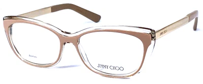 Marco de gafas JIMMY CHOO JC126 19X NOS Italia beige transparente/dorado 53-15-140 Foto 1 de 4