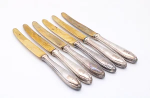 6x BSF 90 Obstmesser versilbert Messing MS Monogramm Vintage antik Länge 16,5 cm - Bild 1 von 4