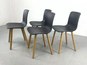 Vintage Vitra Jasper Morrison HAL Chair Germany Deep Black Wood Plastic Shell - Picture 1 of 10