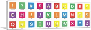 ARTCANVAS Kinder bunte Tiere Panorama volles Alphabet Leinwand Kunstdruck - Bild 1 von 11