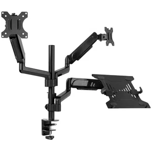 VIVO Black Dual 17" to 32" Monitor and Laptop Pneumatic Arm Desk Mount - Picture 1 of 8