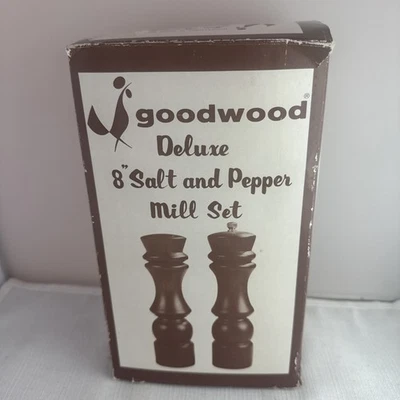 Goodwood Genuine Teak Pepper Mill and Salt Shaker Set Taiwan T76 Vintage - Image 1 of 4