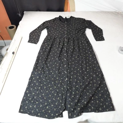 Винтажный Cottagecore платье женщин большой черный Eddie Bauer цветочный макси 90-х - Изображение 1 из 4