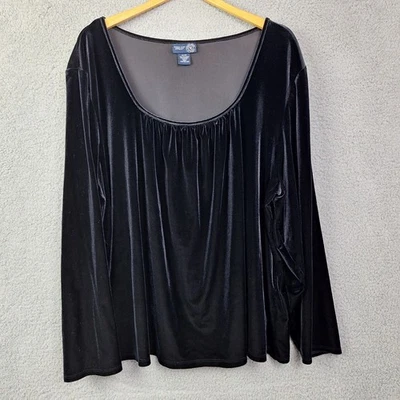 Top Venezia Jeans para mujer talla 26-28 negro elástico terciopelo vacaciones caprichoso Foto 1 de 4