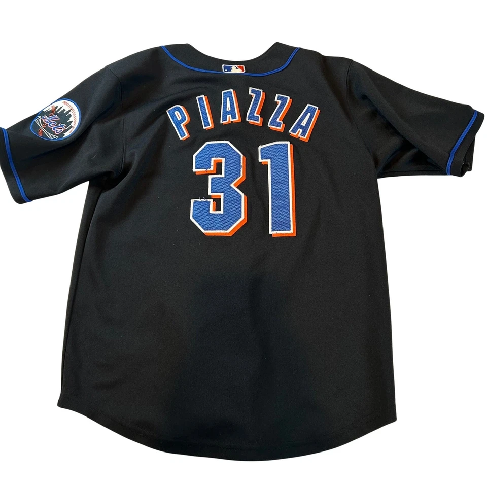 Camiseta deportiva de béisbol vintage Y2K Kids Rawlings Mike Piazza New York Mets talla 18/20 Foto 1 de 4