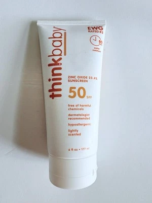 Protetor solar Thinkbaby produto seguro para bebê FPS 50 Plus óxido de zinco hipoalergênico - Imagem 1 de 4