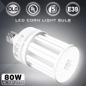 80Watt LED Corn Bulb Light Warehouse High Bay Garage Light E39 Base 5000K UL&DLC - Picture 1 of 10