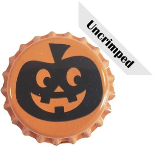 100 Orange Pumpkin Home Brew Beer Bottle Crown Caps Halloween Decoration - Picture 1 of 6