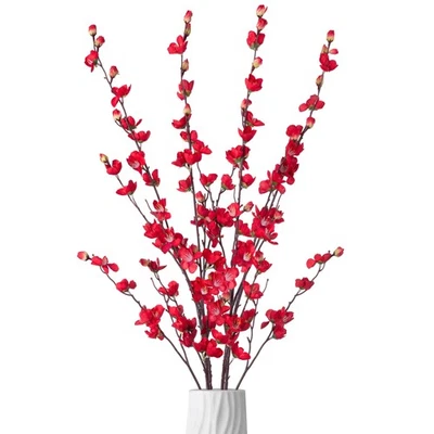 Plantas artificiales de imitación flores interior primavera verano decoración, 4 paquetes falso sil... Foto 1 de 4