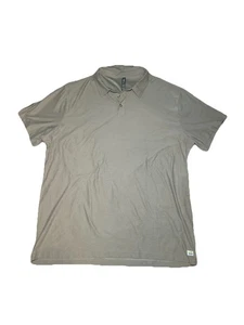 Vuori Knit Twill Polo Shirt Men Large Tan Athleisure Golf Work Office Soft XXL - Picture 1 of 4