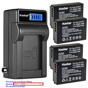 Kastar Battery LCD Wall Charger for Canon Genuine LP-E12 LPE12 OEM Canon LC-E12 - Picture 1 of 11