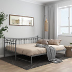 Versatile Pull-out Sofa Bed Frame Grey Metal 90x200 Cm