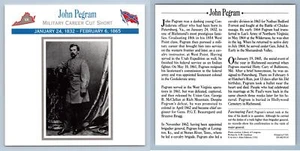 Military Career Cut Short - John Pegram - Officers - Atlas Ed. Civil War Card - Picture 1 of 1
