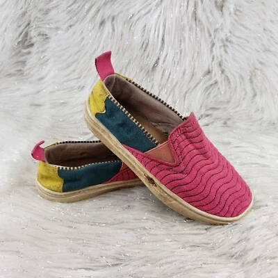 TOMS Pink Blue Yellow Slip On Casual Shoes Youth Size 13 - Image 1 of 4