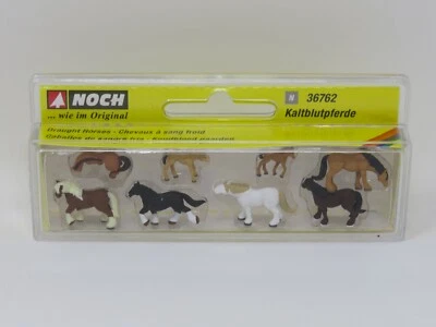 Noch N 36762 Draft Horses Farm Animals Foal Figures Model Train Scenery - Image 1 of 4