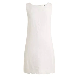 Neu mit Etikett J. Crew BY486 Damen beige Leinenmischung gewellter Besatz Etuikleid Größe 8 - Bild 1 von 9
