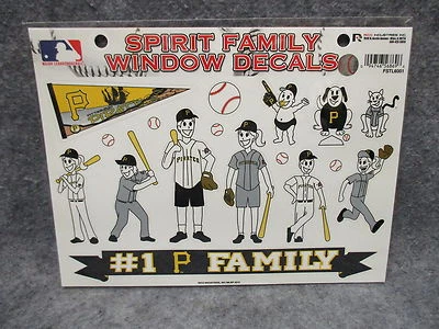 Pittsburgh Pirates Spirit Family Window Decals 17 Pieces Vinyl Graphics Rico NEW - Image 1 of 4