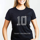 Numer 0 do 99 Stras Zdobiony damski t-shirt (Napisz nam numer)