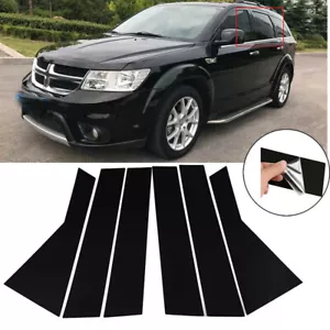 6PCS Black Pillar Posts Door Trim Cover Kit Window Fit Dodge Journey 2009-2020 - Picture 1 of 8