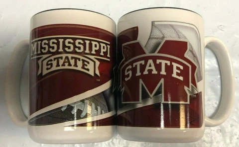 Mississippi State Bulldogs 15oz 2 Tone Sublimated Coffee Mug SET OF 2 Cover
