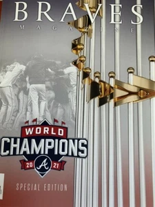 2022 ATLANTA BRAVES YEARBOOK MLB COMMEMORATES 2021 WORLD SERIES CHAMPIONS 348 PG - Picture 1 of 5