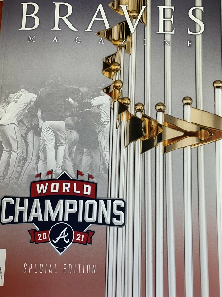 2022 ATLANTA BRAVES YEARBOOK MLB COMMEMORATES 2021 WORLD SERIES CHAMPIONS 348 PG - Image 1 of 4