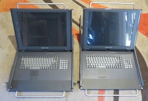 2 Belkin OmniView F1DC100R 1U Rack Mount Monitor Consoles - Picture 1 of 24