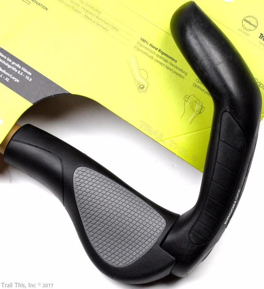 Ergon GP5-L Grande Ergo 5 Dedos Manillar Bicicleta Empuñaduras Extremos Barra MTB/Híbrido Foto 1 de 4