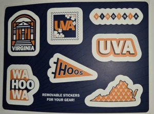 Uva Cavaliers 2025 7 Remoable Stickers for Your Gear Computer Cup Mug Fridge - Picture 1 of 3