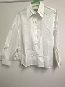 Banana Republic camicia donna bianca con bottoni, maniche blusa plissettate indossata una volta - Foto 1 di 5