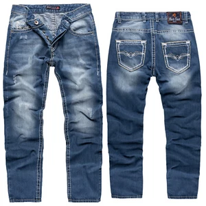 Rock Creek Herren Jeans Hose Comfort Fit Blau Dicke Nähte Straight Cut RC-2268 - Bild 1 von 3
