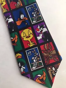 Looney Tunes Bugs Bunny US Post Office 1997 Stamp Collection Tie NEW 56” Short - Foto 1 di 7