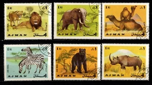 Ajman, MI #450-55 Perf, CTO, 1969, FAUNA, ANIMALS - Bild 1 von 1