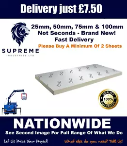 Celotex / Kingspan PIR Insulation 2400x1200 Sheet-Delivery Just £7.50 Nationwide - Picture 1 of 2
