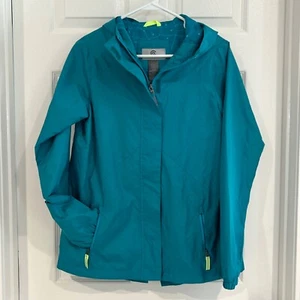 C9 by Champion Girls Lightweight Teal Jacket Sz XL 14/16 Wind Breaker Hood - Picture 1 of 14