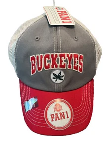 NEW! Ohio State Buckeyes NCAA Trucker Mesh Leaf Cap Hat Fan 1 Adjustable OSU - Picture 1 of 7