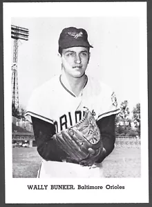 1958-65 JAY PUBLISHING Wally Bunker ORIOLES 5x7 PICTURE PACK PHOTO EX+ A - Picture 1 of 2
