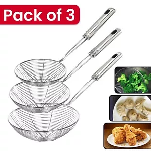 Skimmer, Oil Strainer, Stainless Steel, Ladle, Wire Skimmer Spoon, Spider Mesh - Picture 1 of 7